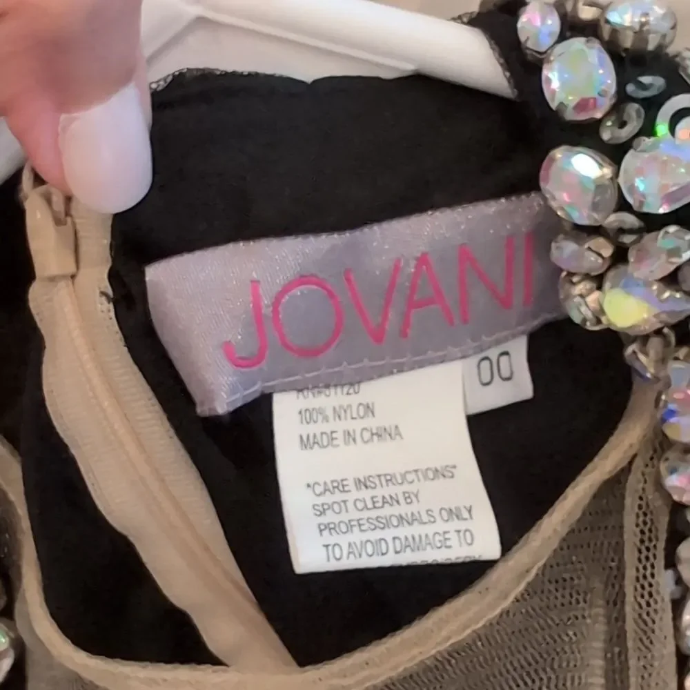 NWT Jovani Sleeveless Short Dress 98044, black/silver - Picture 10 of 11